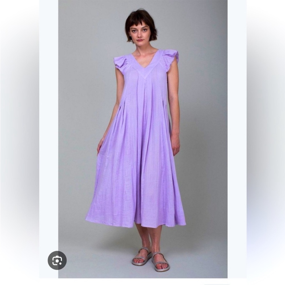 Tuckernuck Lavender Flutter-Sleeve Midi Dress